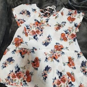 COPY - Xhilaration Floral Babydoll Top